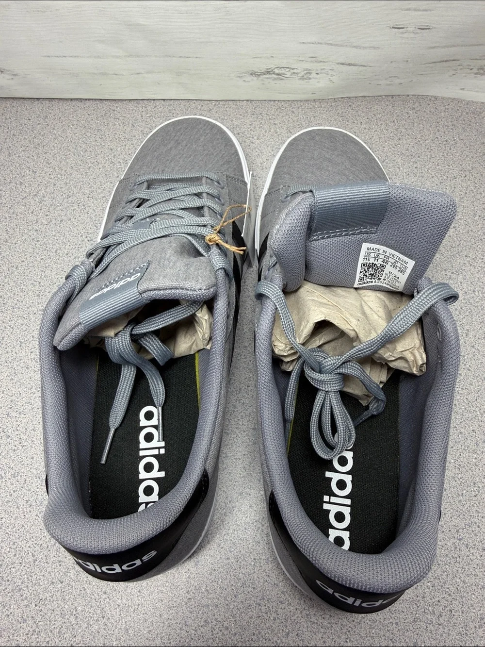 adidas Grey Canvas Sneakers with Black Stripes